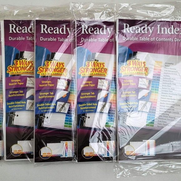 Avery Storage & Organization Avery Ready Index Table Of Contents